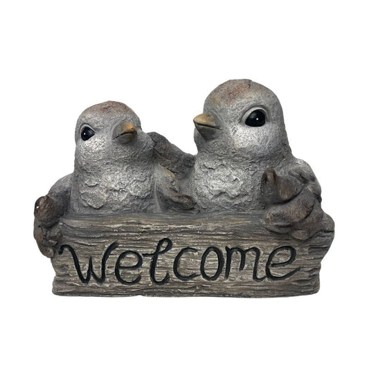 Welcome w/2 Birds Planter 30.5x25.5x21.5cm