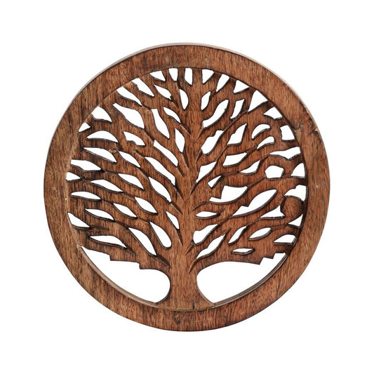 Handcrafted Mangowood Tree-of-Life Trivet