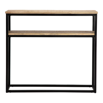 Avoca Mango Wood Console Table w/Shelf 90x25x80cm