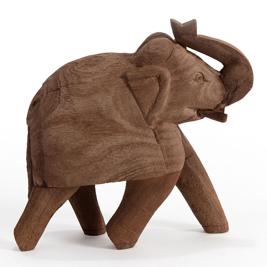 Cracked Finish Mango Wood Elephant 18x7x16cm