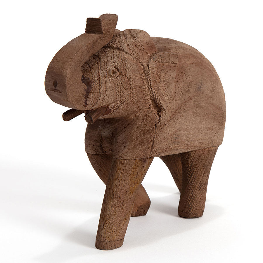 Cracked Finish Mango Wood Elephant 18x7x16cm