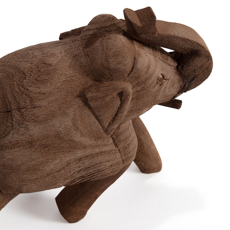 Cracked Finish Mango Wood Elephant 18x7x16cm