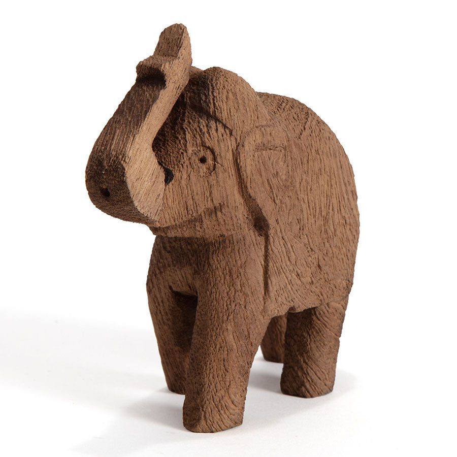 Cracked Finish Mango Wood Elephant 10x4.5x12cm