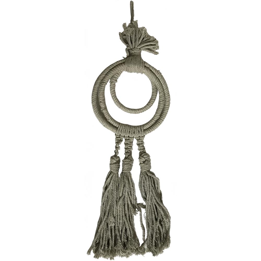 Three-Ring Triple Tassel-Taupe Colour