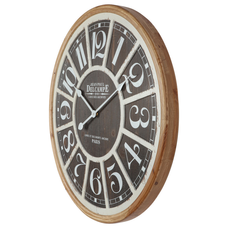 68cm Distressed Grid Wall Clock 68x3.8cm