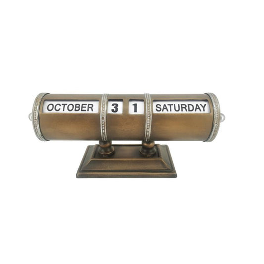 Antique Style Rolled Table-top Calendar 35x10x13cm