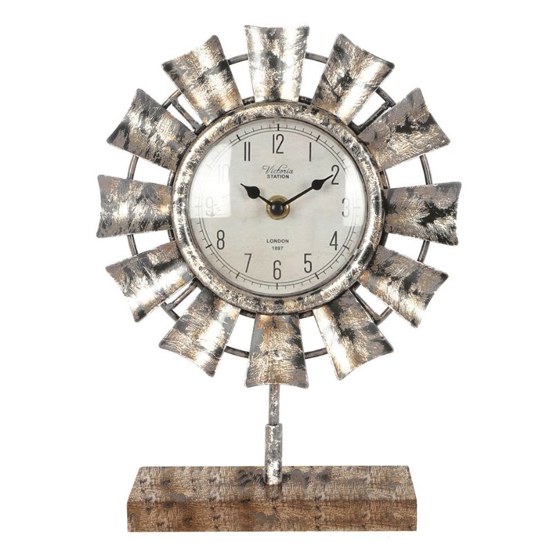 Windmill Table Clock on Base 20.5x8x28cm