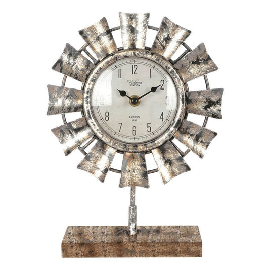 Windmill Table Clock on Base 20.5x8x28cm