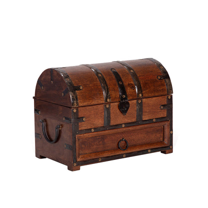 Handcrafted Treasure Chest Box w/Drawer 30x18x23cm