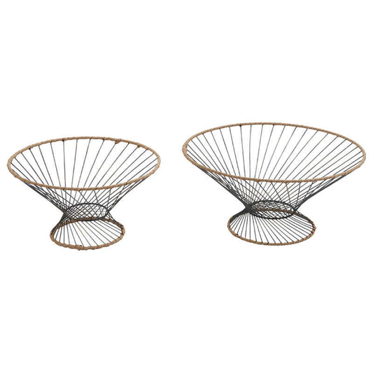 Set/2 Nested Tropea Round Footed Bowls 36x36x18/30x30x16cm