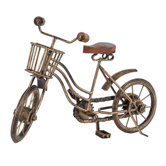 Vintage Bicycle w/Basket-Antique Gold