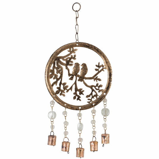 Handcrafted Hanging Circle of Life Chime w/Birds Beads & Bells