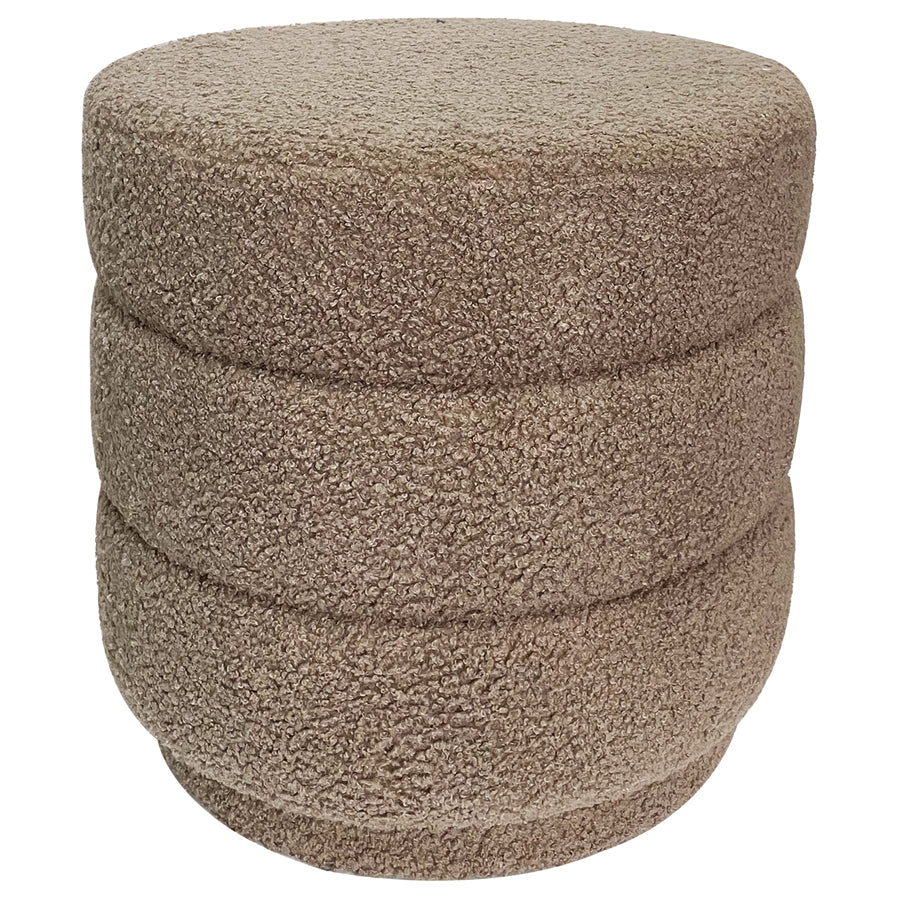 Boucle Loop-Style Stepped Ottoman/ Stool 41x41x41cm