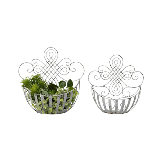 Set/2 Nested Fleur Design Wall Planter / Holder