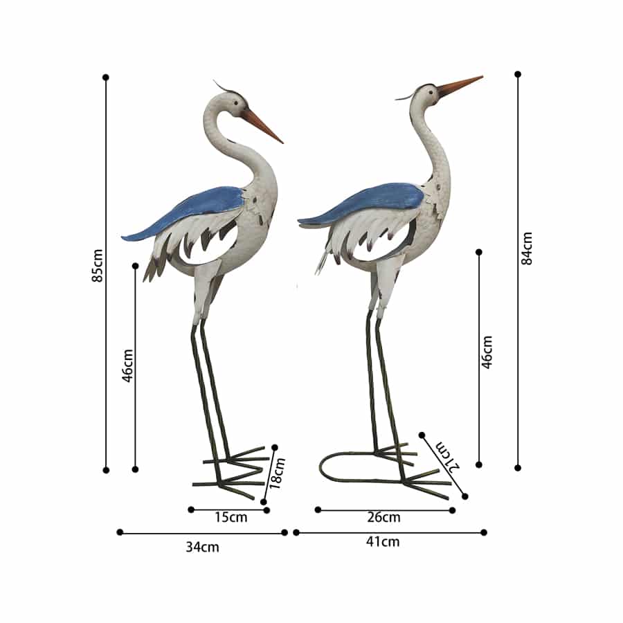 Set/2 Asst Egret Crane Couple 41x13x84/34.5x17x87cm