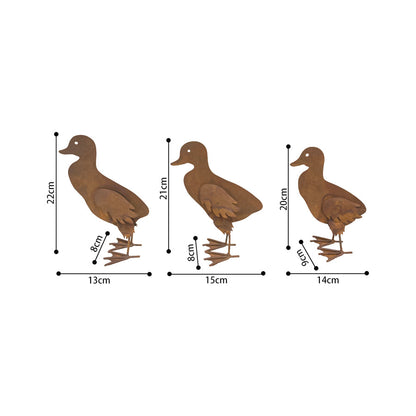 Set/3 Asst Rust Baby Ducks 13x8x22/15x8x21/14x9x20cm