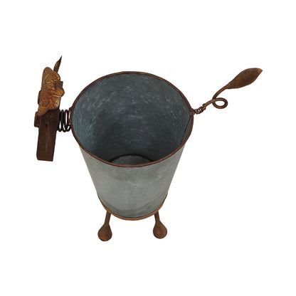 Rusty Sheep Planter w/ Galv Pot 31x17x34cm