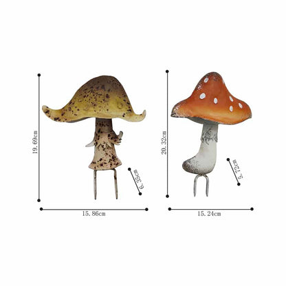 Set/2 Asst Mushroom Garden Stake 16x6x20cm