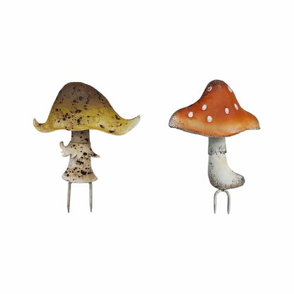 Set/2 Asst Mushroom Garden Stake 16x6x20cm