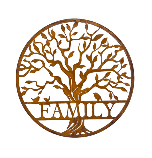 Laser-cut Round Family Tree-of-Life Wall Art 50x0.65x50cm