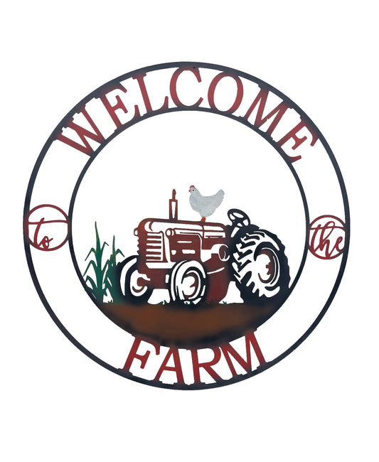 Laser-cut tractor Welcome Wall Art 60x0.64x60cm