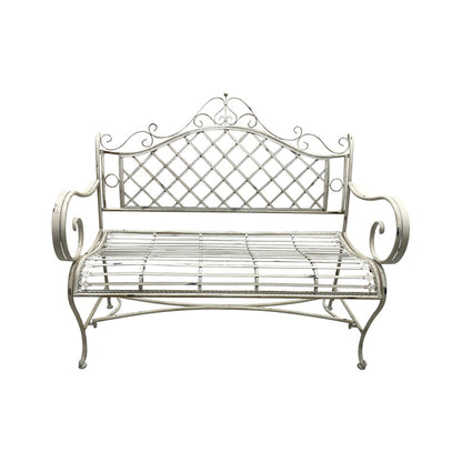 French Provincial Garden Bench Seat - Antique White