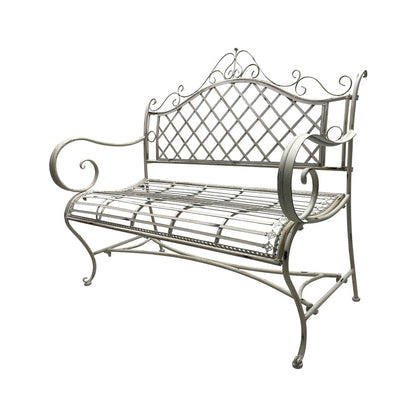 French Provincial Garden Bench Seat - Antique White