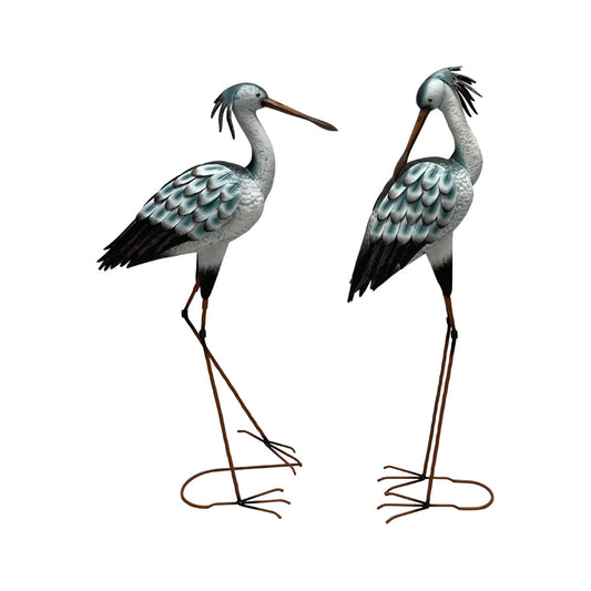 Set of 2 Spoonbill Bird Garden Sculpture