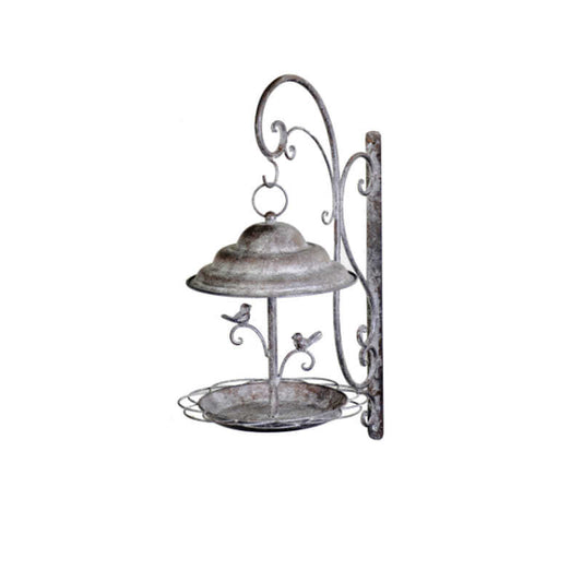 Hanging Dome Birdfeeder w/Birds on bracket 24x46x63cm