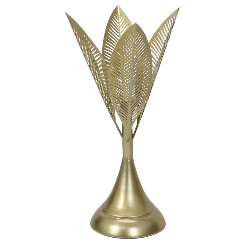 Aura Leaves Taper Candleholder 15x40cm