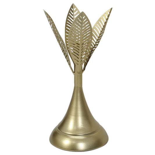 Aura Leaves Taper Candleholder 14x32cm