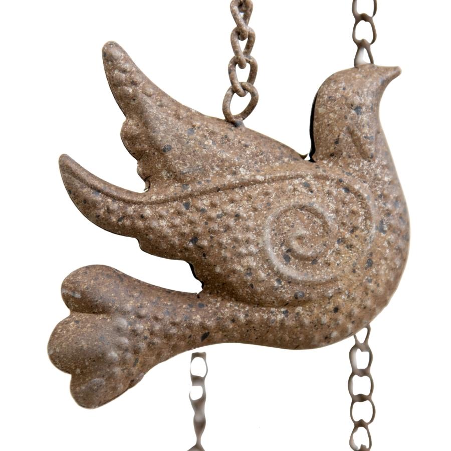 Cast-Iron Hanging Spiral Birds Chime 13.5x84cm