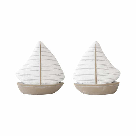 Set/2 Pottery Sailboats 14x4x15cm