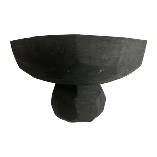 Contemporary Black Decorative Footed Bowl 23x23x13.5cm