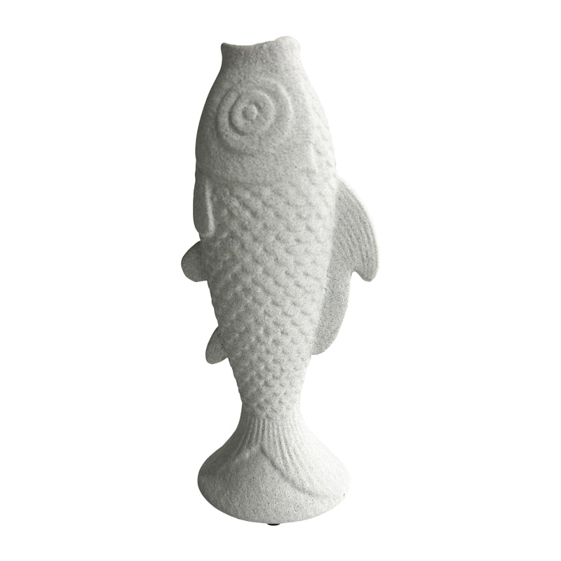 Contemporary White Fish Vase/ Ornament 10.5x7.5x24cm