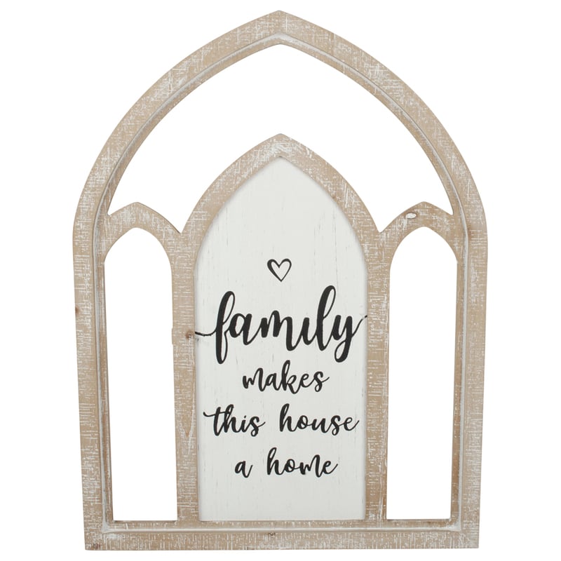 Arch 'Family Makes Home' Wall Art 45.5x3x60cm