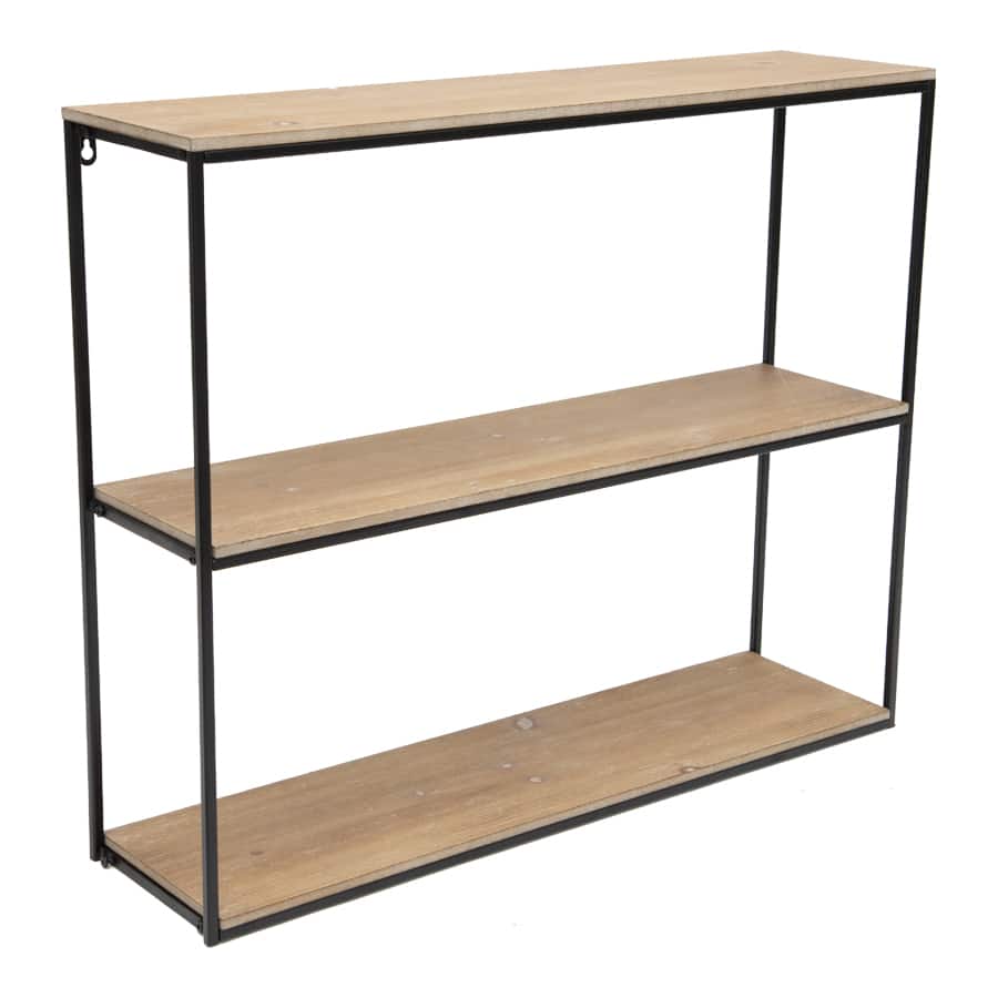 Contemporary Black-Frame 3-Shelf Wall Unit - Millies Home Decor