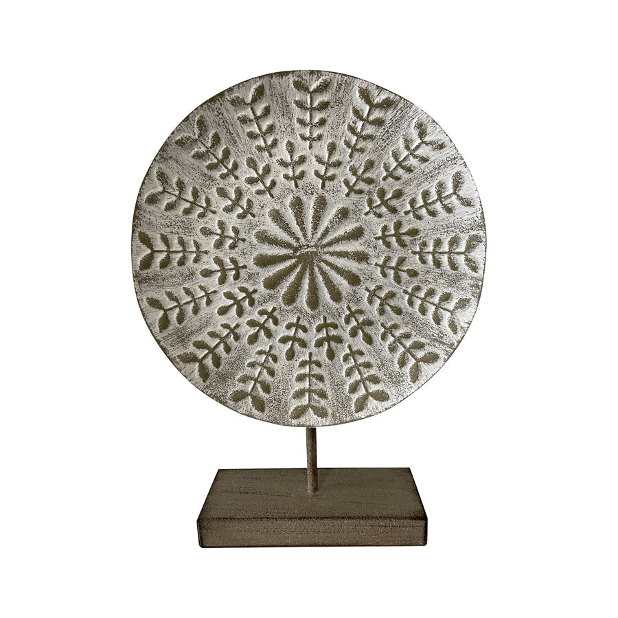 Round Contemporary Zen Plaque On Base 30x8x40cm