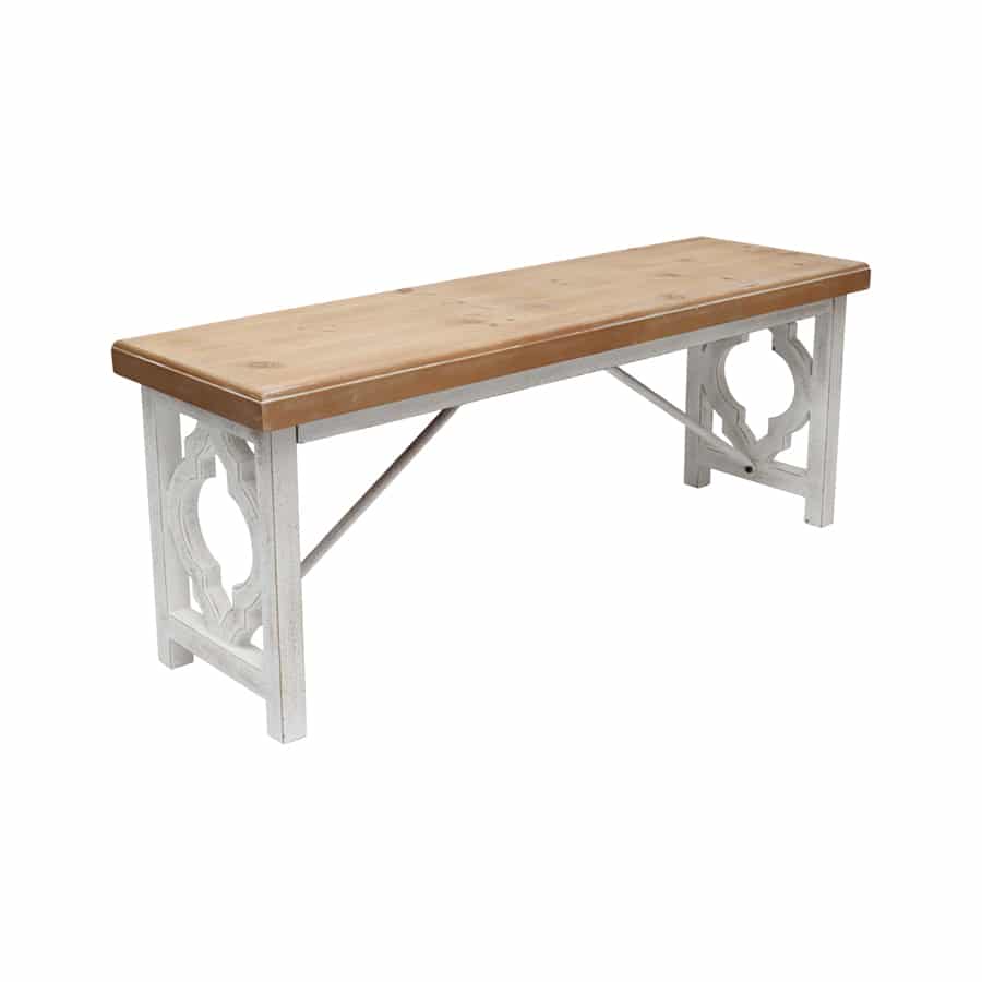 Lorette French Quatrefoil Bench