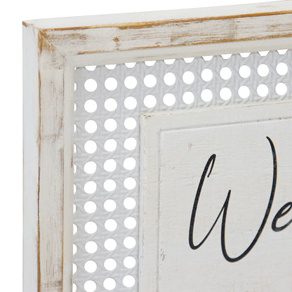 Hamptons Style 'Welcome to our Home' Wall Art 40x2.5x30cm