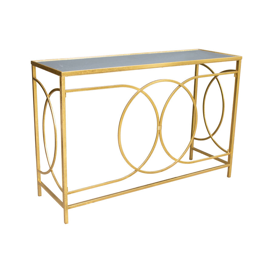 Aura Geometric Mirror-Top Console Table 120x40x80cm