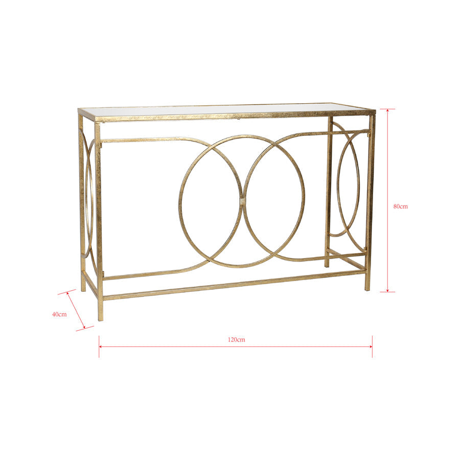 Aura Geometric Mirror-Top Console Table 120x40x80cm