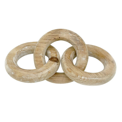 Chunky Wood Circle Chain Link 12x26cm