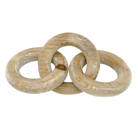 Chunky Wood Circle Chain Link 12x26cm